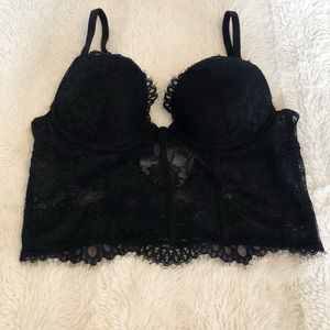 LaSenza lace crop top in black